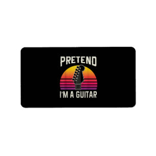 Pretend I'm A Guitar Funny Costume Gift Label