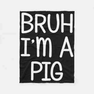 Pretend I'm A Pig Funny Lazy Halloween Costume Par Fleece Blanket