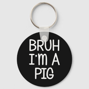 Pretend I'm A Pig Funny Lazy Halloween Costume Par Keychain