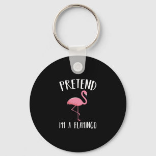 Pretend Im A Pink Flamingo Funny Halloween Costume Keychain