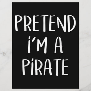 Pretend I'm A Pirate Costume Funny Halloween Letterhead