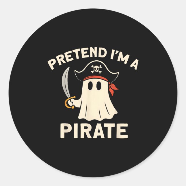 Pretend I'm A Rate Funny Halloween Ghost Costume M Classic Round Sticker (Front)
