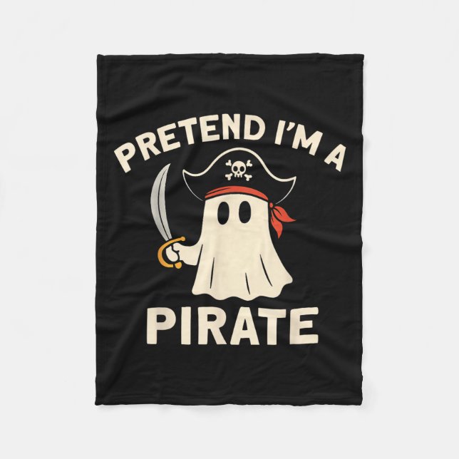 Pretend I'm A Rate Funny Halloween Ghost Costume M Fleece Blanket (Front)