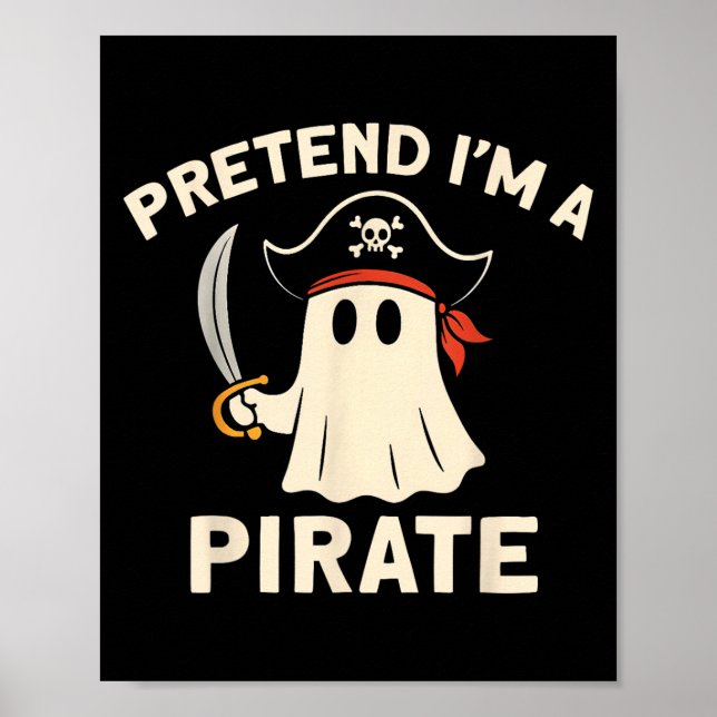 Pretend I'm A Rate Funny Halloween Ghost Costume M Poster (Front)