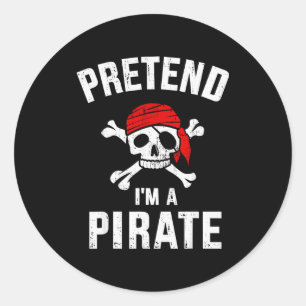 Pretend I'm A Rate Funny Lazy Easy Diy Halloween C Classic Round Sticker