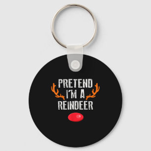 Pretend I'm A Reindeer Funny Lazy Christmas Mens W Keychain