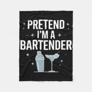 Pretend I'm A Rtender Halloween Costume Shirt Fleece Blanket