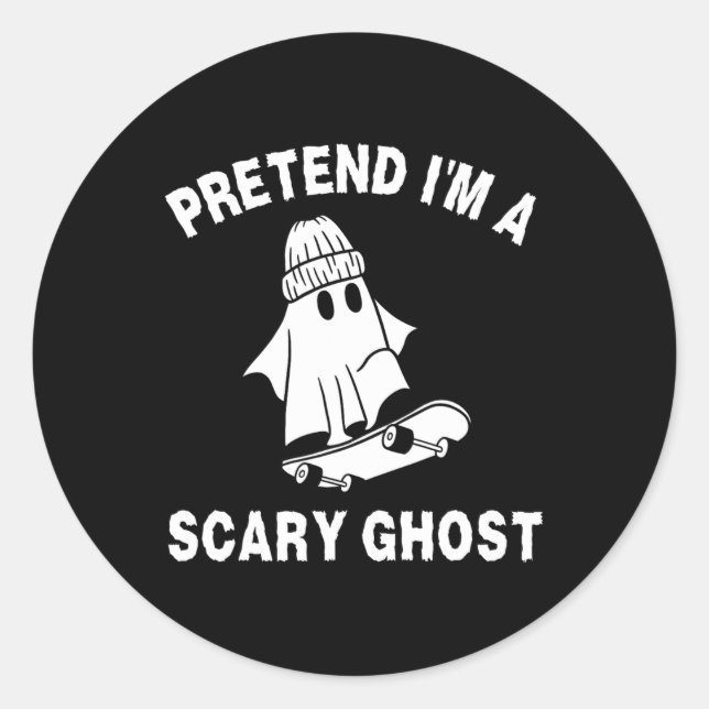 Pretend I'm A Scary Ghost Halloween Costume 2  Classic Round Sticker (Front)