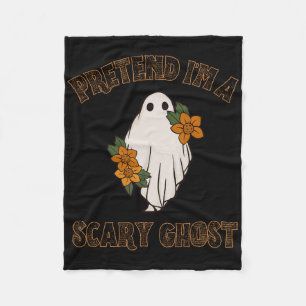 Pretend I'm A Scary Ghost Halloween Costume 3  Fleece Blanket