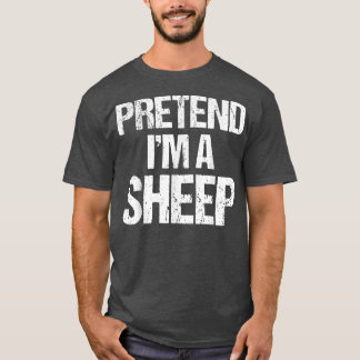 Pretend Im A Sheep Costume Funny Lazy Halloween 7 T-Shirt