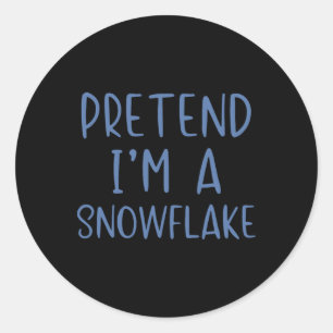 Pretend I'm A Snowflake Costume Halloween Simple S Classic Round Sticker