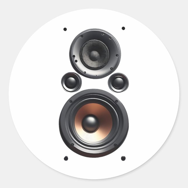 Pretend I'm A Stereo Audio Speaker Easy Lazy Last  Classic Round Sticker (Front)