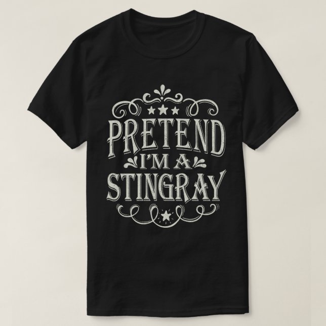 Pretend I'm A Stingray Easy Lazy Halloween Costume T-Shirt (Design Front)