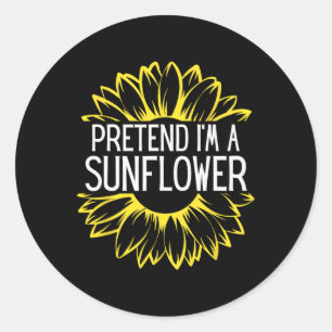 Pretend I'm A Sunflower Easy Halloween Costume Classic Round Sticker