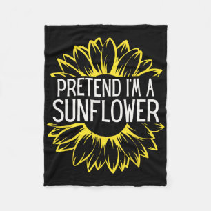 Pretend I'm A Sunflower Easy Halloween Costume Fleece Blanket