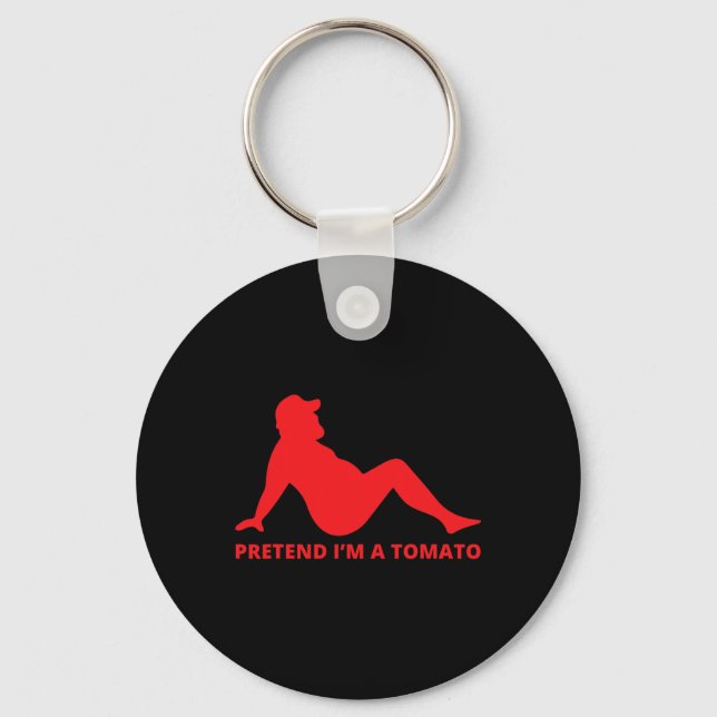 Pretend I'm A Tomato Simple Easy Lazy Halloween Co Keychain (Front)