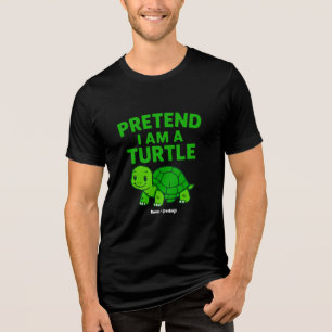 Pretend I'm A Turtle Halloween Christmas Costume  Tri-Blend Shirt
