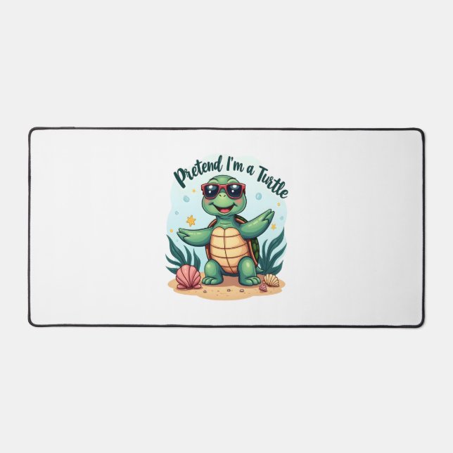 Pretend I'm A Turtle Halloween Party Pretend I'm A Desk Mat (Front)