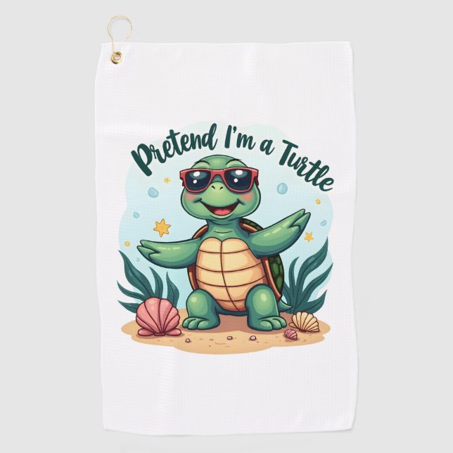 Pretend I'm A Turtle Halloween Party Pretend I'm A Golf Towel (Front)