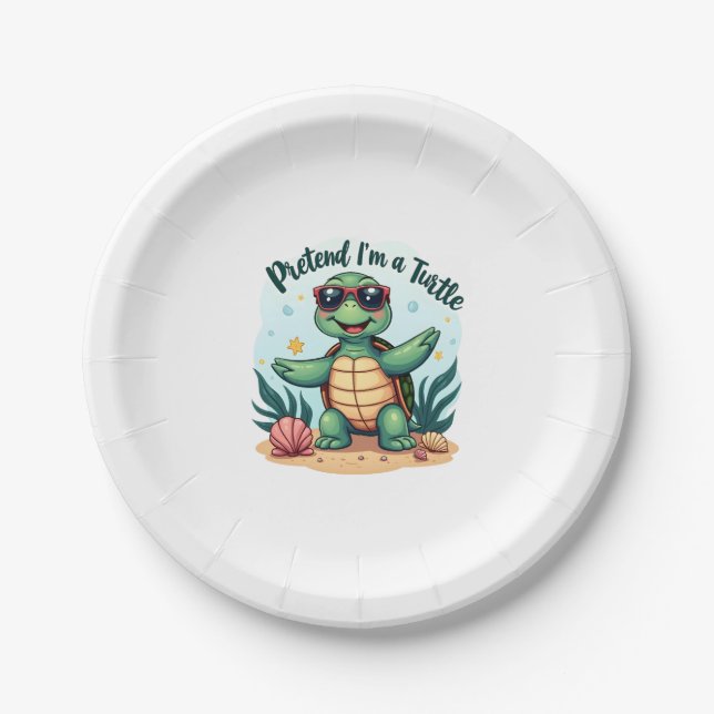 Pretend I'm A Turtle Halloween Party Pretend I'm A Paper Plate (Front)