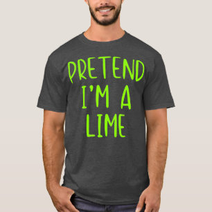Pretend Lime Costume Halloween Lazy Easy T-Shirt