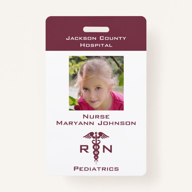 Pretend Nurse Play Badge for Kids Personalized (Front)