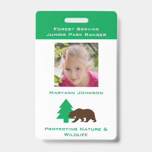 Pretend Park Ranger Badge for Kids Personalized