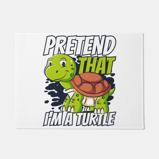 Pretend That I'm A Turtle Red-Eared Slider Lover Doormat (Front)