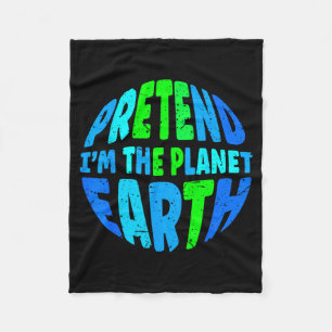 Pretend The Earth Funny Lazy Matching Halloween Fleece Blanket