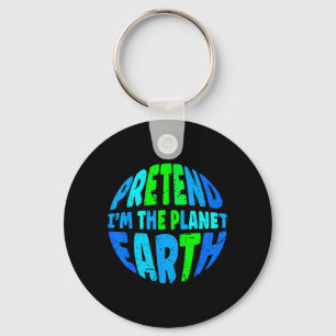 Pretend The Earth Funny Lazy Matching Halloween Keychain