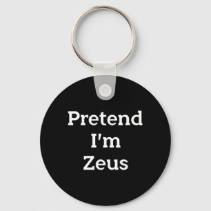 Pretend Zeus Costume Greek God Funny Halloween Keychain
