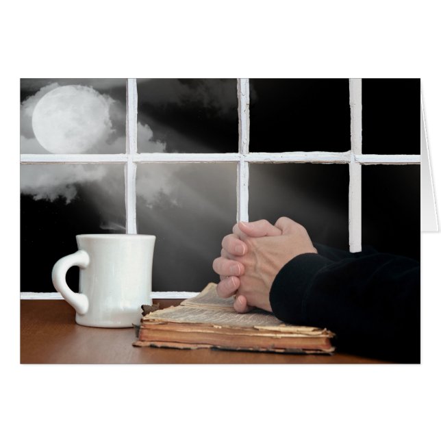 Prêter main sur la Bible avec lune (Devant horizontal)