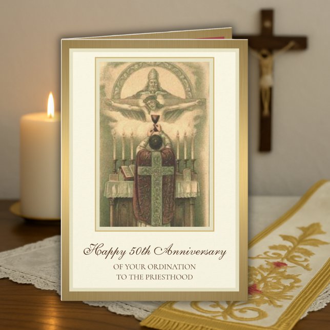 Prêtre d'ordination du 50e anniversaire à la carte (Créateur téléchargé)