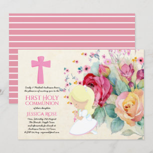 Prettiest First Holy Communion Invites Flowers