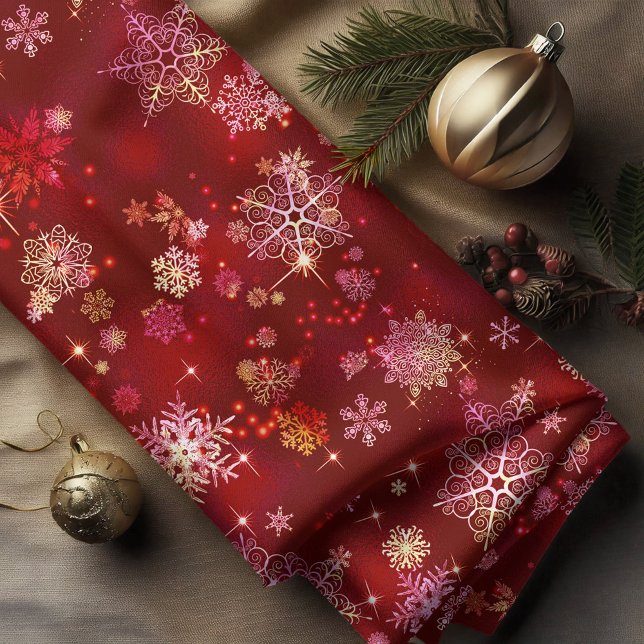 Prettiest Snowflakes Pattern Red ID846 Fabric (Creator Uploaded)