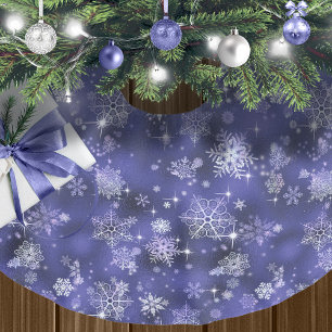 Prettiest Snowflakes Pattern Violet ID846 Brushed Polyester Tree Skirt