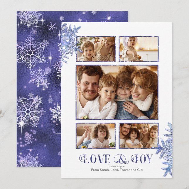 Prettiest Snowflakes Photo Template Violet ID846 (Front/Back)