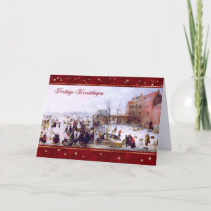 Prettige Kerstdagen. Carte de Noël en néerlandais