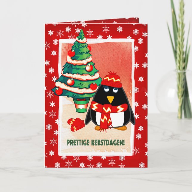Prettige Kerstdagen. Carte de Noël en néerlandais (Devant)