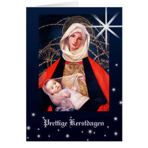 Prettige Kerstdagen. Carte de Noël en néerlandais