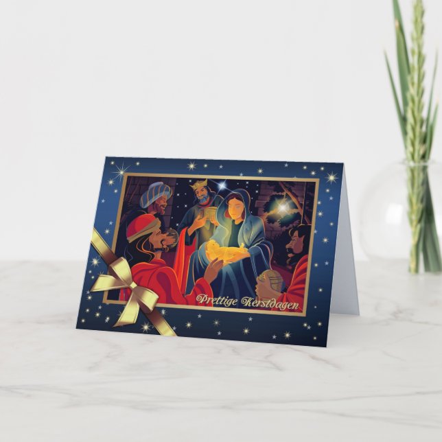 Prettige Kerstdagen. Christmas Card in Dutch (Front)