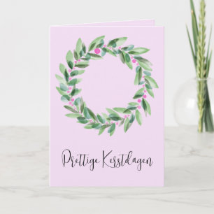 Prettige Kerstdagen, Dutch Christmas Wreath Holid Holiday Card