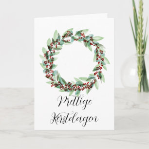 Prettige Kerstdagen, Dutch Christmas Wreath Holiday Card