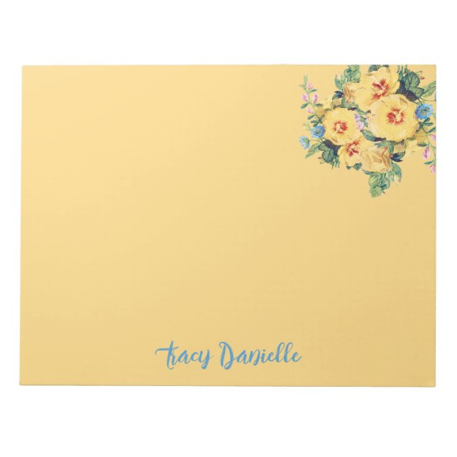 Prettty Floral Bouquet Custom  Notepad (Front)