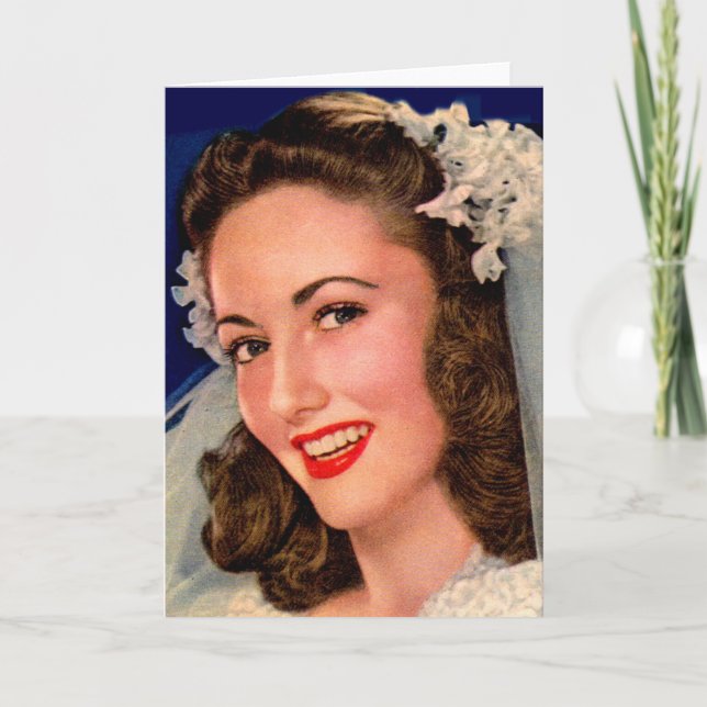 pretty 1940s bride card (Front)