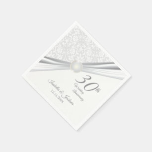Pretty 30th  Wedding Anniversary Design Napkin