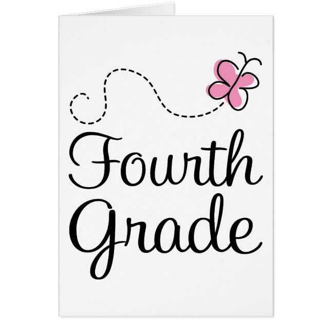 Pretty 4th Grade Pink Butterfly (Front)