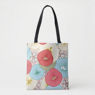 Pretty Abract Colorful Busy Floral Pattern Tote Bag