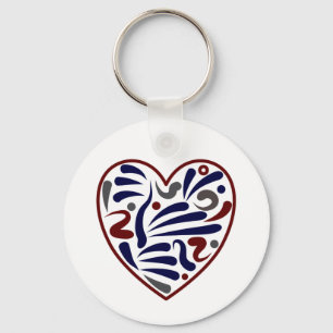 Pretty abstract heart pattern keychain