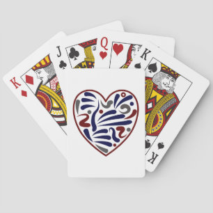 Pretty abstract heart pattern playing cards